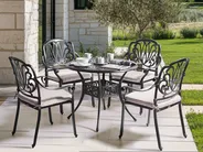 Gartenmöbel Set 4-Sitzer ANCONA inkl. Kissen Metall Schwarz_806886