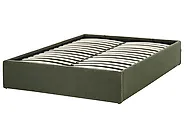 Ottoman Bed without Headboard DINAN Boucle Dark Green 120 x 200 cm (EU Small Double)_1188251