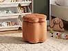 Kinderhocker mit Stauraum FLOWER Blume Samtstoff Orange