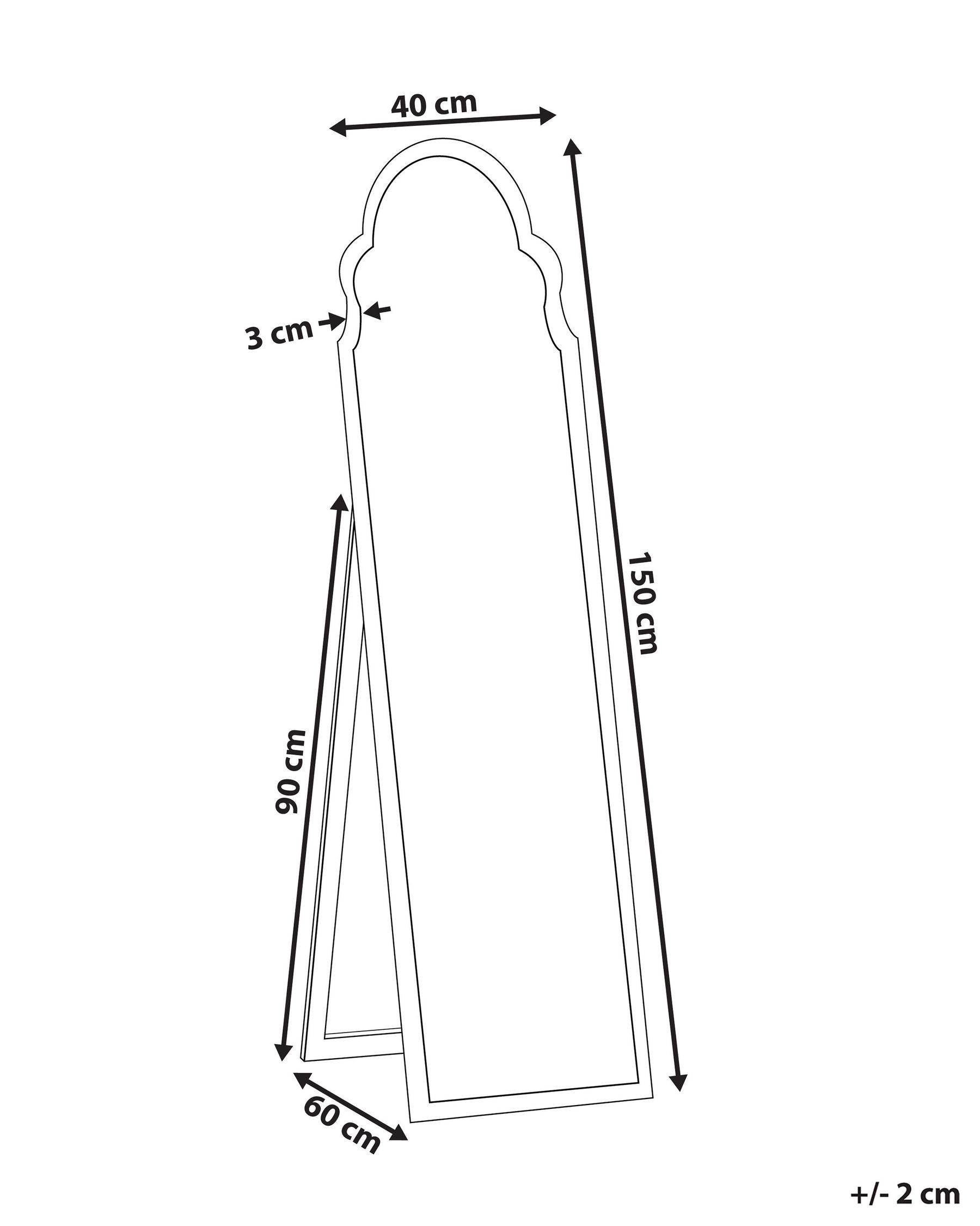 Standing Mirror CHATILLON 150 cm Silver_830438