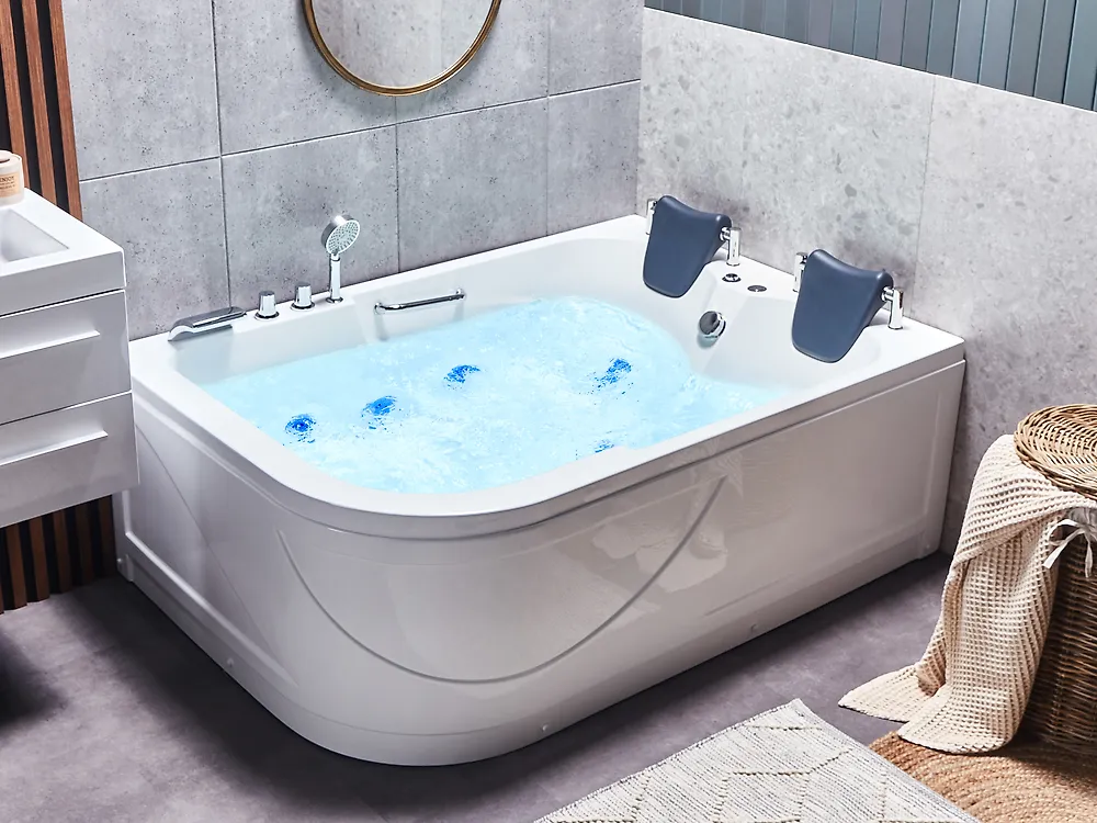 Corner Hot Tub with LED BAYAMO 1700 x 1200 mm White Left Hand_1171948