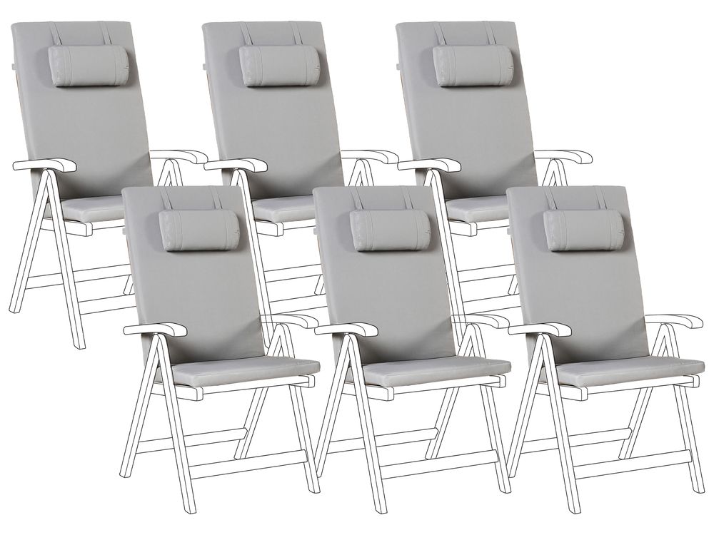 Set od 6 vrtnih jastuka JAVA/AMANTEA PREMIUM 50 x 71 cm svijetlosivi