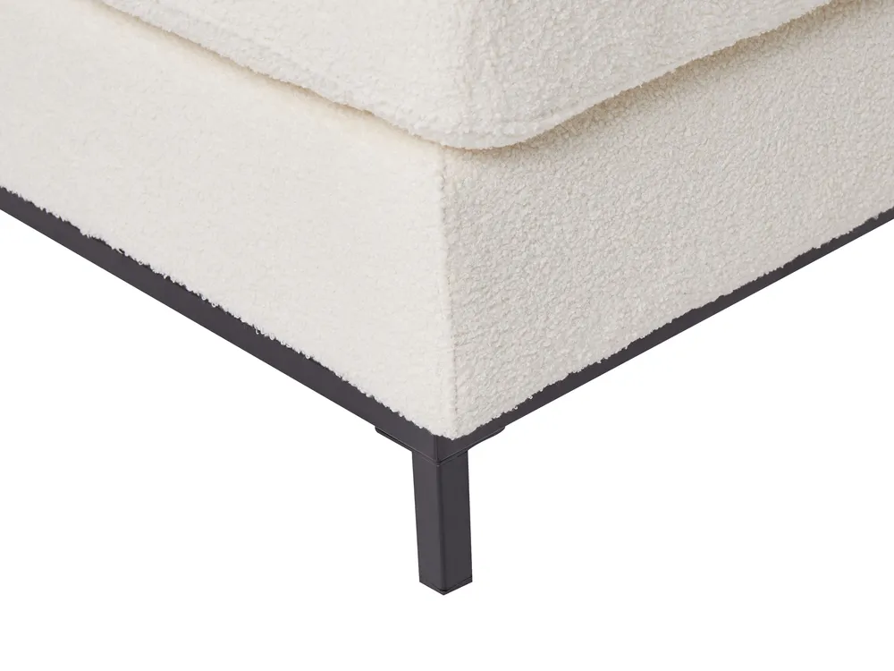 Corner Sofa 5 Seater OSLO with Ottoman Boucle White Left Hand_946719