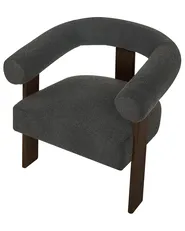 Sessel ILBRO Bouclé Schwarz / Dunkelbraun_984769