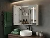 Bad-Spiegelschrank LED CHABUNCO 60 cm x 60 cm Weiß