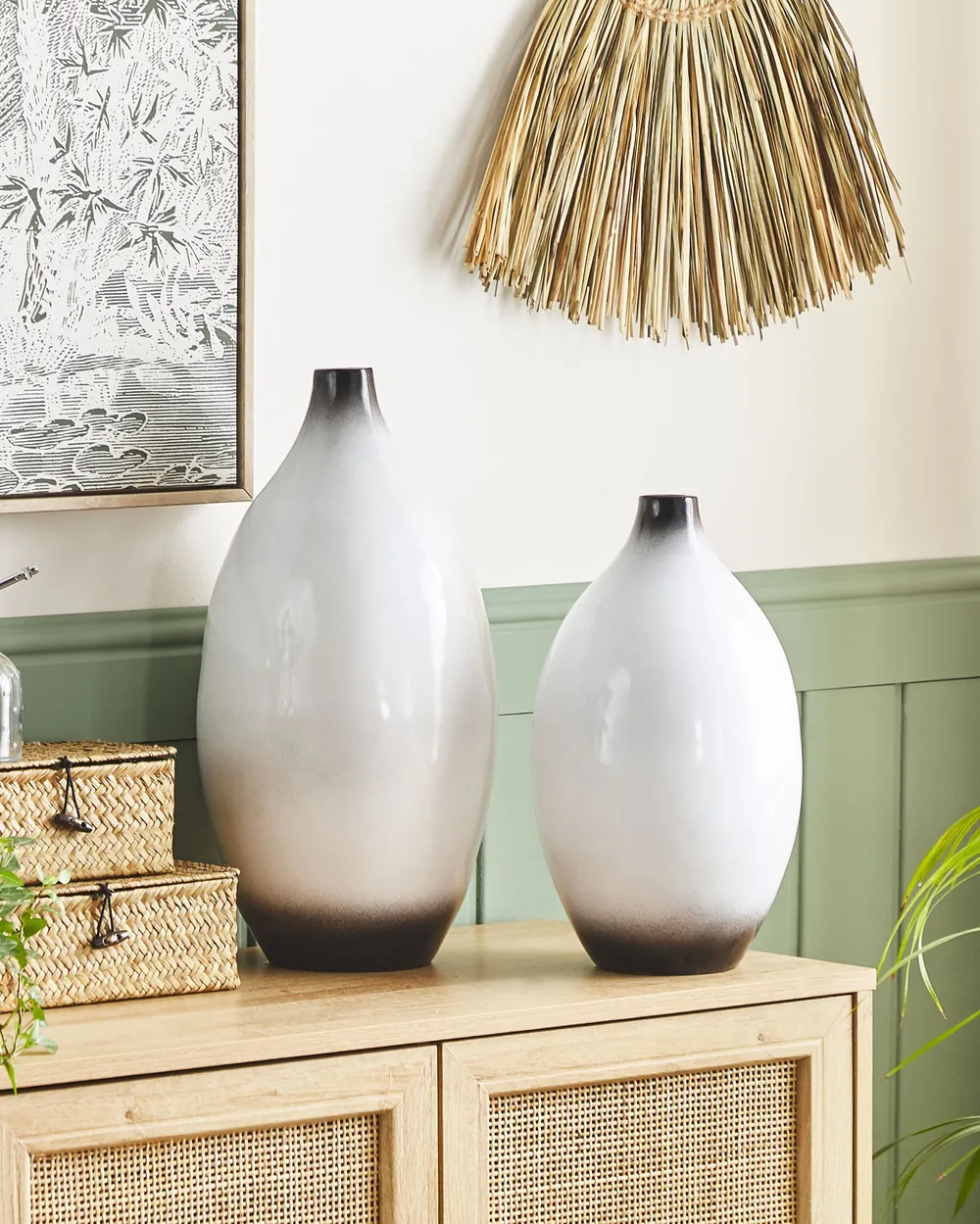 Decorative Vase BAEZA 36 cm Ceramic White_868652