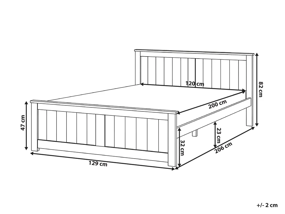 Postelja Borov les SABRAN 120 x 200 cm Bela_1060875