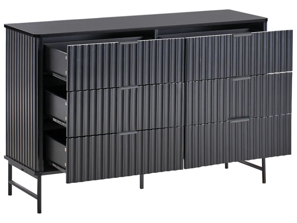 6 Drawer Chest GLASTONBURY Black_972662
