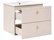 Wall Mounted Vanity Unit with Basin TARUMIR 60 cm Beige_1123545