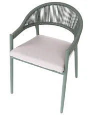 Set mit 4 Stühlen und Sitzkissen ORMEA Metall Grün_1080027