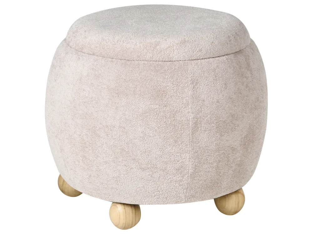 Pouf mit Stauraum ANNABELLA Bouclé Hellbeige_1033369