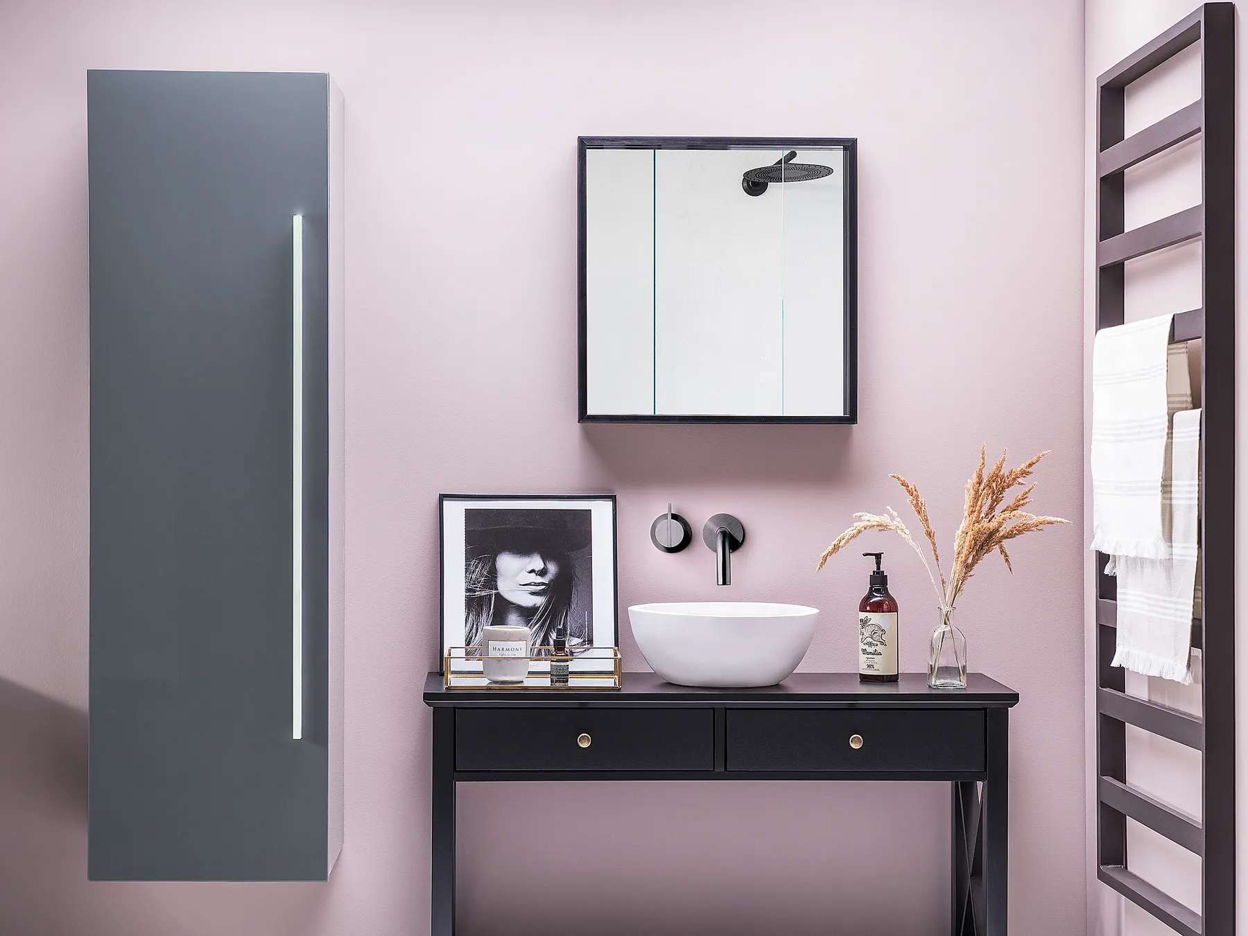 Bathroom Wall Mounted Cabinet MATARO 40 cm Grey_753608