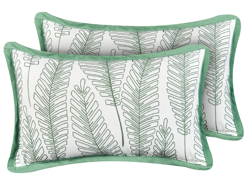 Gartenkissen 2er Set MEADOW Pflanzenmuster 30 x 50 cm Grün