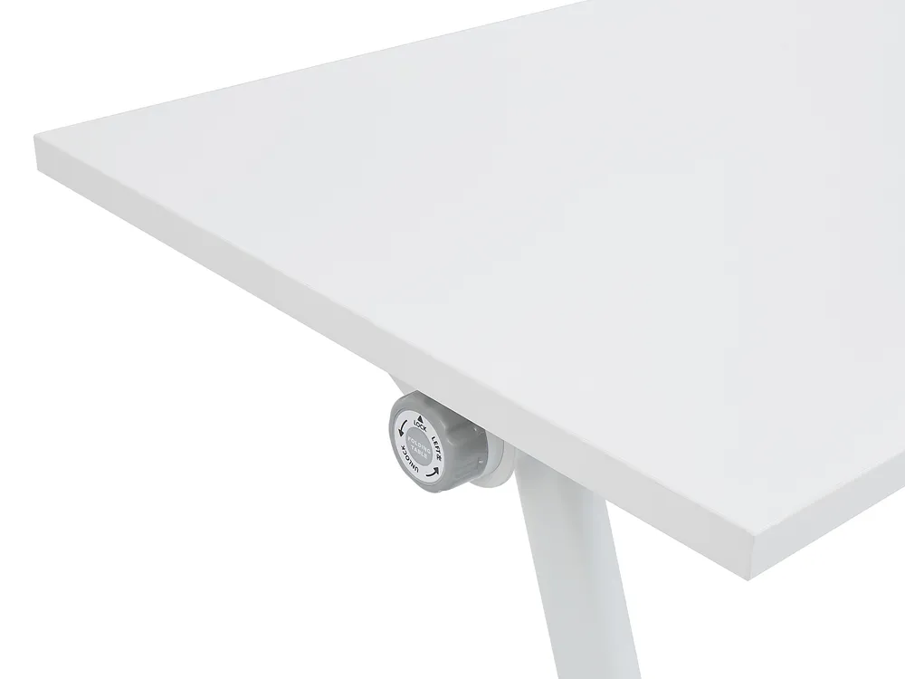 Zusammenklappbarer Schreibtisch BENDI 120 cm 60 cm mit Rädern Weiß_922191