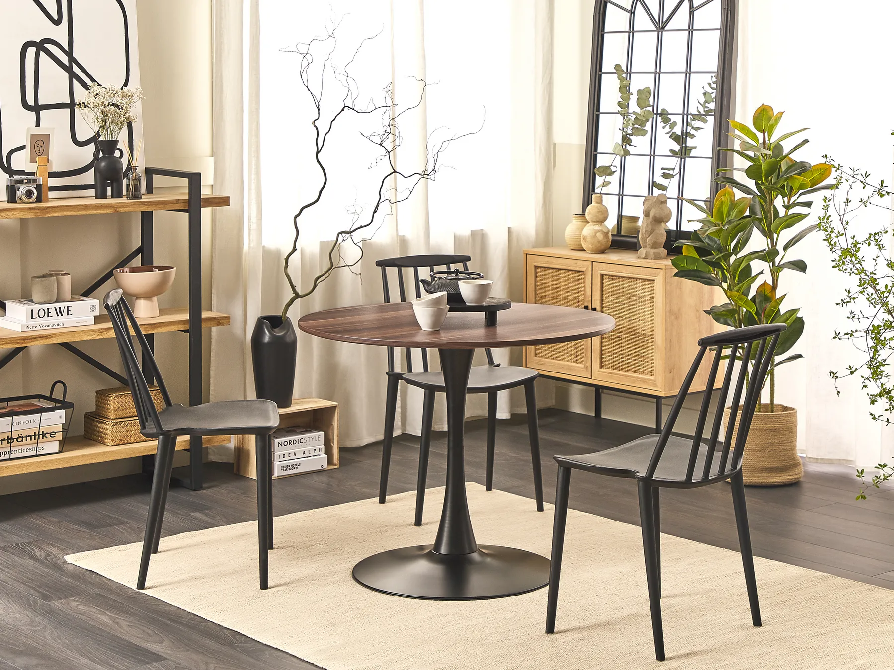 Dining Table BOCA Dark Brown 90 cm 90 cm_821581