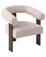 Sessel ILBRO Bouclé Dunkelbraun / Beige_1061237