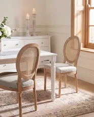Set of 2 Chairs NIVLOC Wood Light Brown/ Beige_1090748