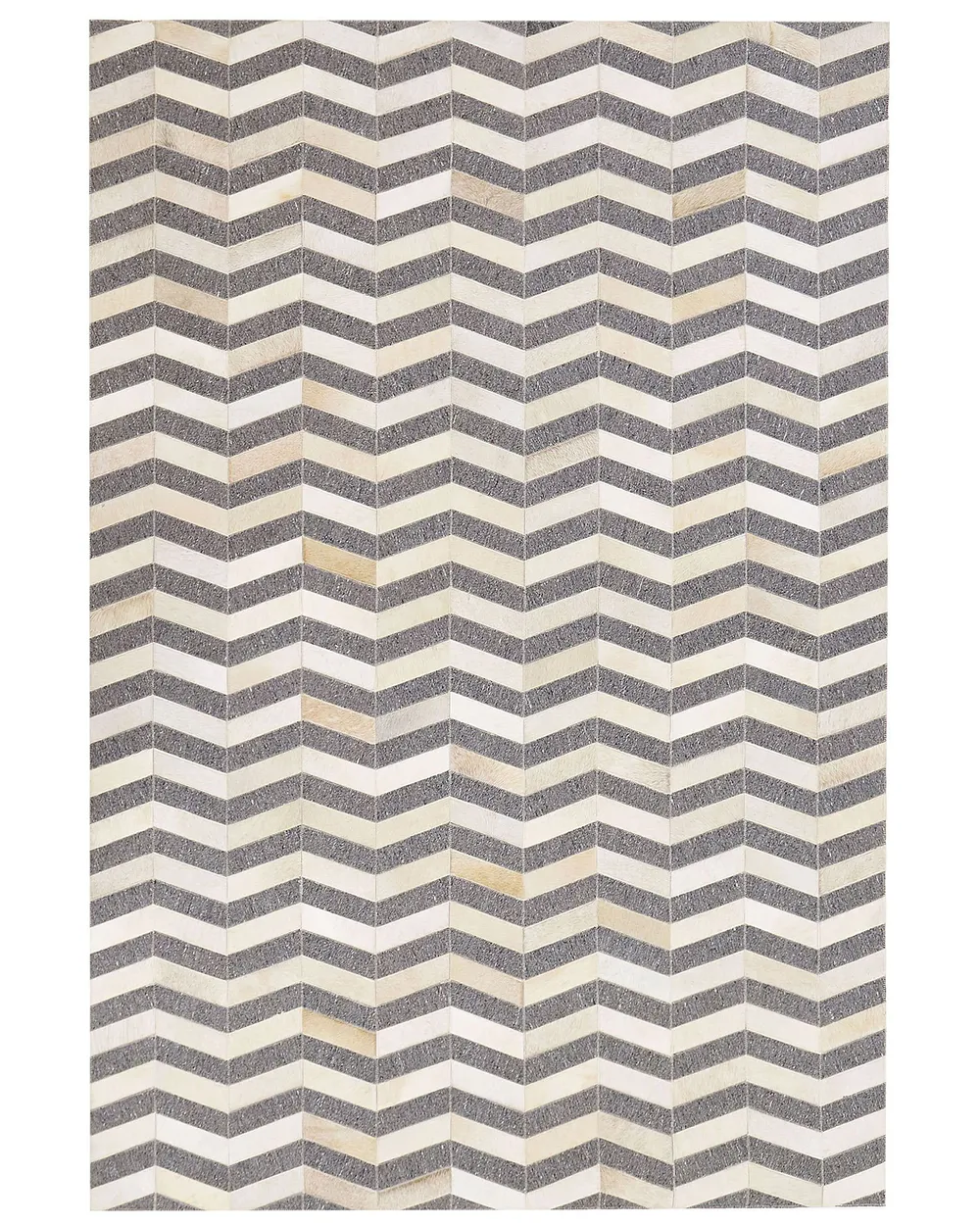 Teppich BAGGOZE Dunkelgrau 160 x 230 cm Echtleder_780487