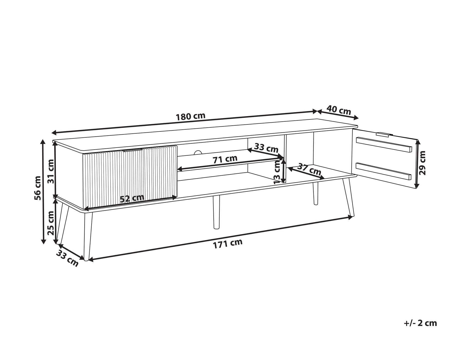 TV-Möbel TIMMINS Kiefernholz Braun_937010