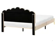 Bett mit Lattenrost Samtstoff SAUVIAN 160 x 200 cm Taupe_1014552