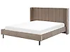 Bett mit Lattenrost Samtstoff VILLETTE 180 x 200 cm Taupe