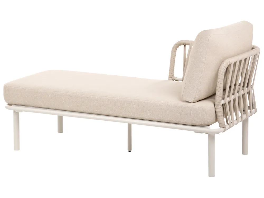Garten Ecksofa mit Tisch 3-Sitzer ORTE Metall Beige rechtsseitig_1125237