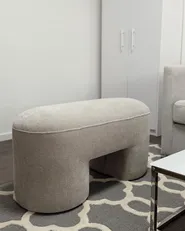 Upholstered Bench DECORAH Boucle Light Beige_1072390