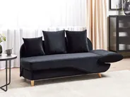 Rechtsseitige Chaiselongue MERI mit Stauraum Samtstoff Schwarz_914243