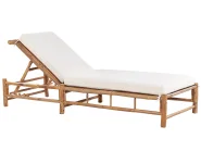 Sonnenliege mit Kissen LIGURE mit Relaxfunktion Bambus Braun_838024
