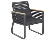 Gartenmöbel Set 4-Sitzer CANETTO inkl. Kissen Metall Schwarz_808271