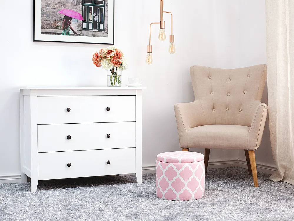 Storage Pouffe TUNICA Cotton Pink_1154941