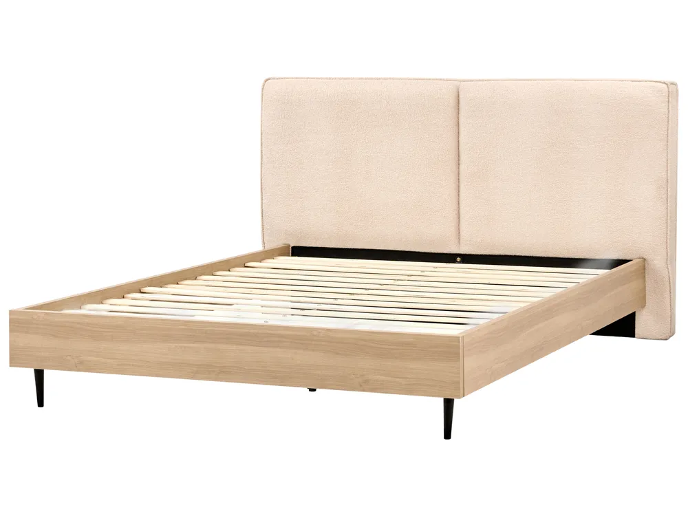 Bett mit Lattenrost Bouclé IZERNORE 180 x 200 cm Beige_971410