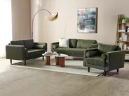 Sofa Set 6-Sitzer NURMO Stoff Dunkelgrün_896038