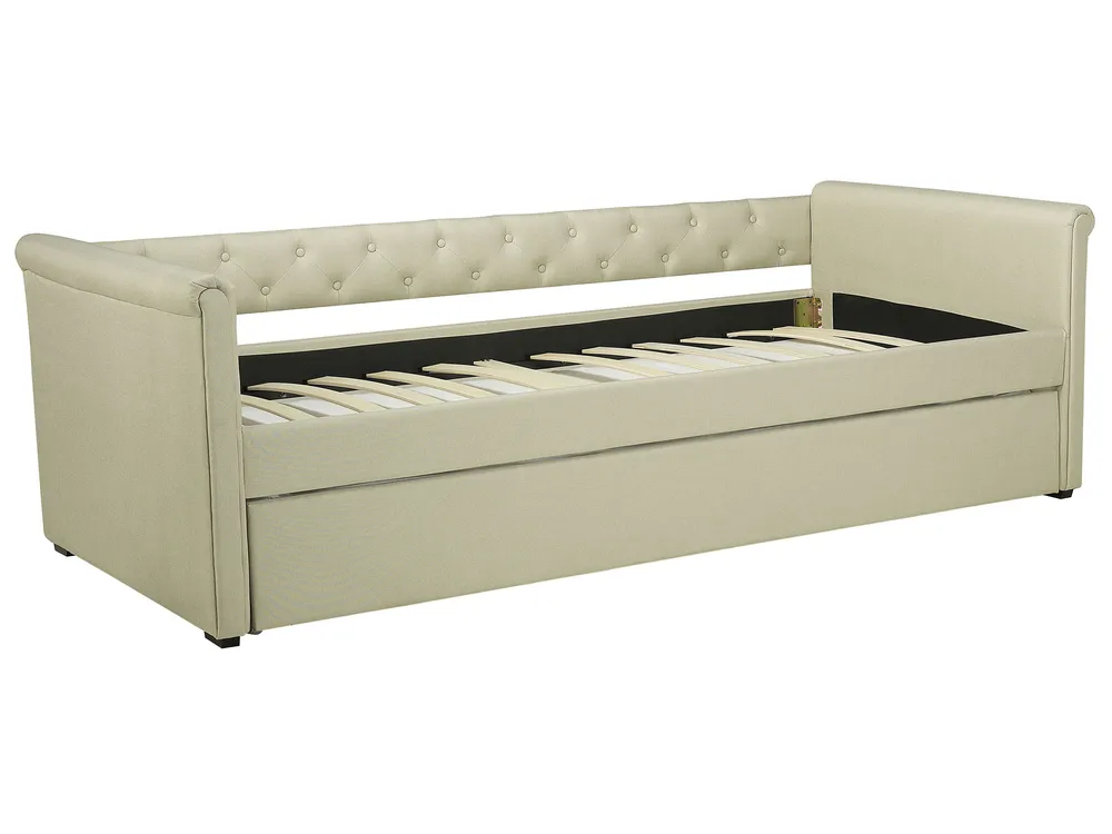 Ausziehbett Stoff LIBOURNE 80 x 200 cm Beige_770637