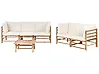 Lounge Set mit Tisch 5-Sitzer CERRETO Bambus Cremeweiß