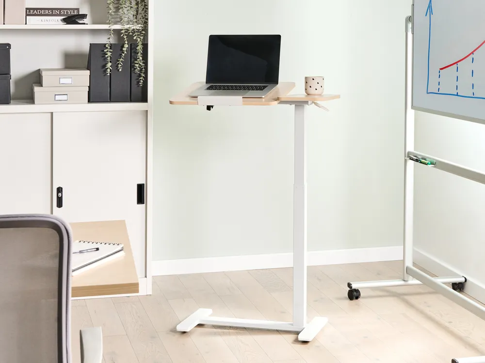 Laptoptisch manuell höhenverstellbar SCHOLA 70 cm 40 cm Hellbraun / Weiß