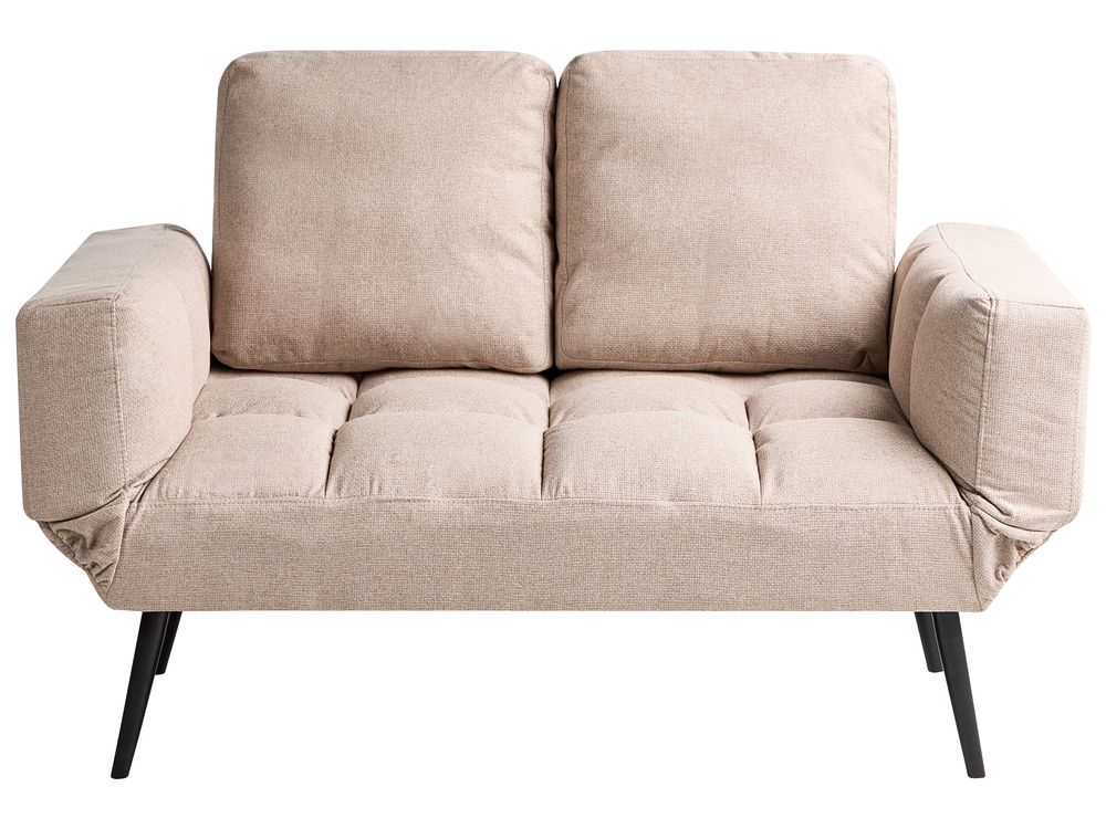 Sofa Bed 2 Seater BREKKE Fabric Beige