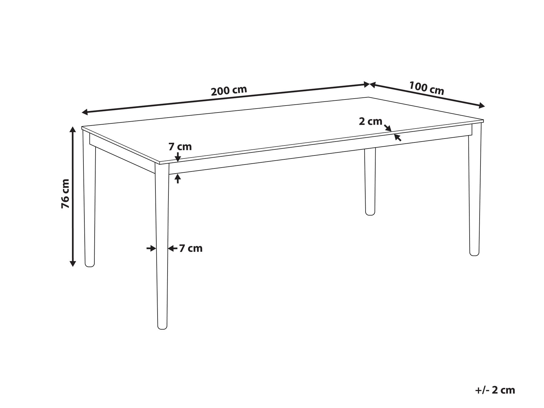 Esstisch ERMELO Naturfarbene Esche 200 cm 100 cm_897120
