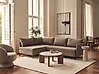 Eckschlafsofa KOGE mit Stauraum Stoff Braun rechtsseitig