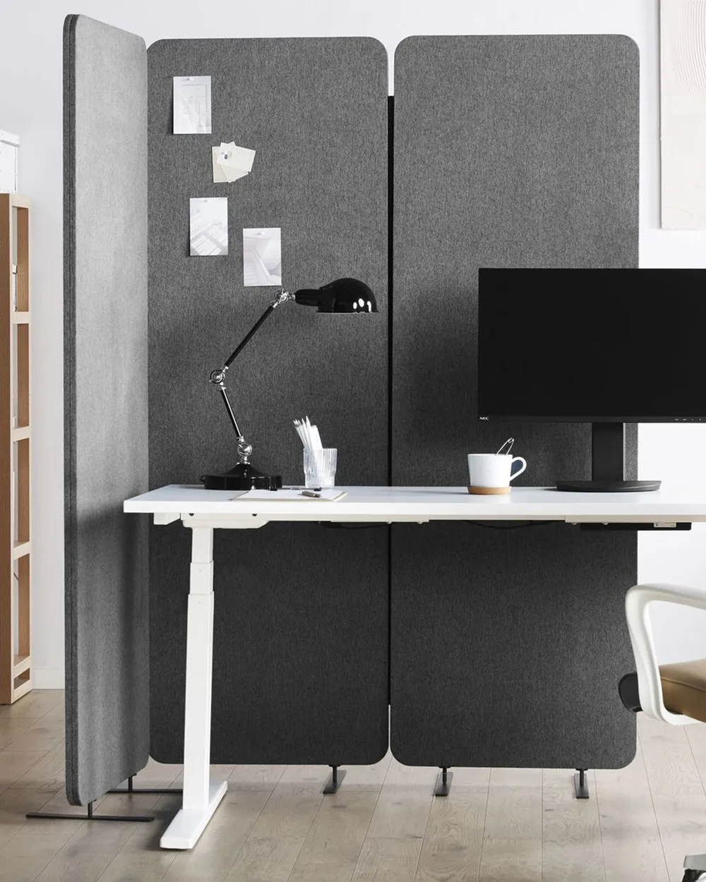 Büro-Raumteiler STANDI 184 x 184 cm Grau_816403