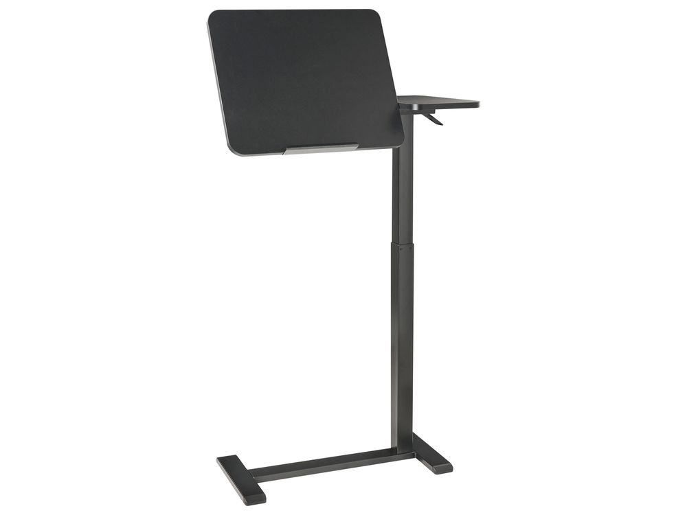 Bureau réglable manuellement en hauteur pour ordinateur portable SCHOLA 70 cm x 40 cm Noir