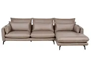 Ecksofa 3-Sitzer GALLO Kunstwildleder Hellbraun linksseitig_879275