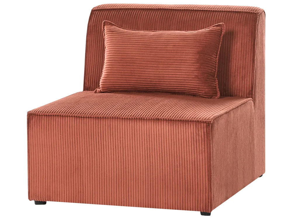 Modul Ecksofa 4-Sitzer LEMVIG mit Ottomane Cord Goldbraun rechtsseitig_1055046