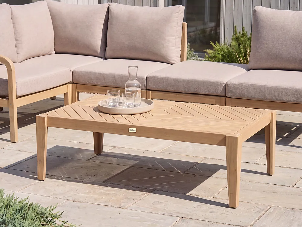 Garden Coffee Table RIVELLO 123 cm 68 cm Acacia Wood Light Brown