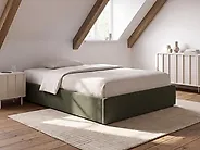 Ottoman Bed without Headboard DINAN Boucle Dark Green 120 x 200 cm (EU Small Double)_1188248