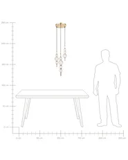 3 Light Pendant Lamp ARAS LED Glass Gold_1033756
