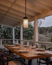 Set of 2 Outdoor Pendant Lamps RASKA Metal Black_1149338