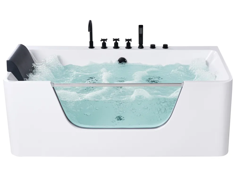 Whirlwanne Eckmodell CAHUITA 160 x 75 cm Weiß
