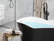 Freistehende Badewanne DULCINA 170 x 80 cm Schwarz / Weiß_812177