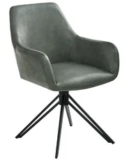 Set of 2 Dining Chairs SANSARC Faux Leather Dark Green_1026679